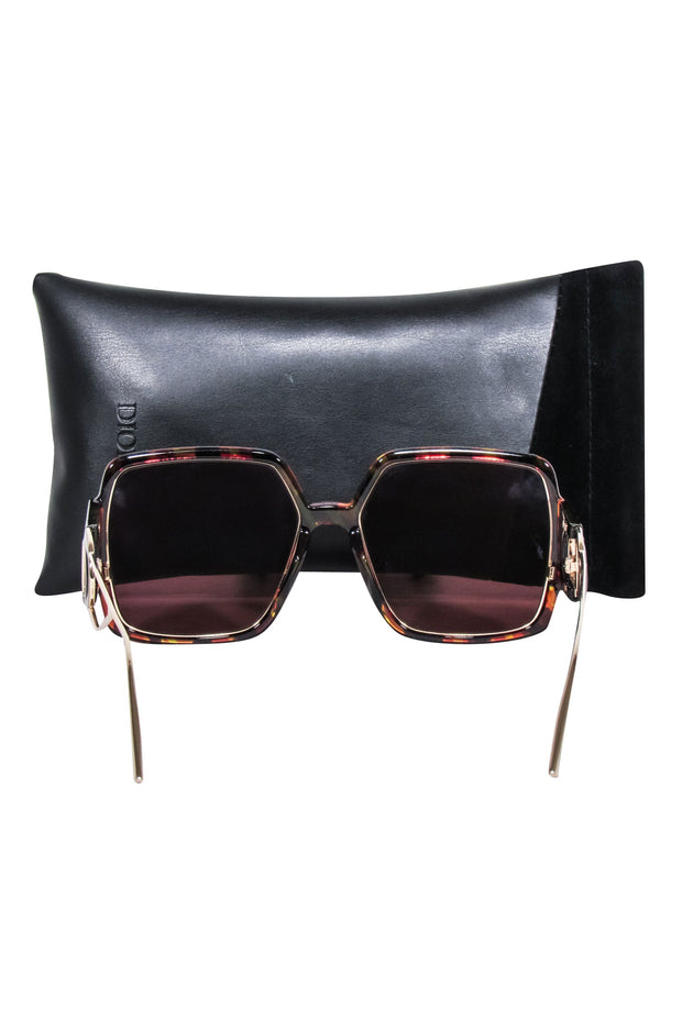 Current Boutique-Christian Dior - Brown Tortoise Oversized Sunglasses
