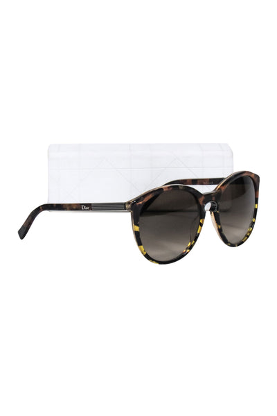 Current Boutique-Christian Dior - Brown Tortoise Round Frame Sunglasses