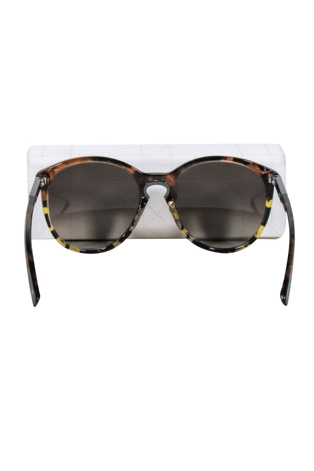 Current Boutique-Christian Dior - Brown Tortoise Round Frame Sunglasses