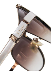 Current Boutique-Christian Dior - Gold Aviator Sunglasses w/ Brown Lenses
