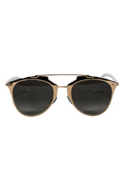 Current Boutique-Christian Dior - White & Gold Aviator Sunglasses