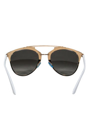 Current Boutique-Christian Dior - White & Gold Aviator Sunglasses