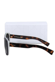 Current Boutique-Christian Dior - Grey Large Round Sunglasses w/ Tortoise Legs