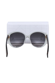 Current Boutique-Christian Dior - Grey Large Round Sunglasses w/ Tortoise Legs