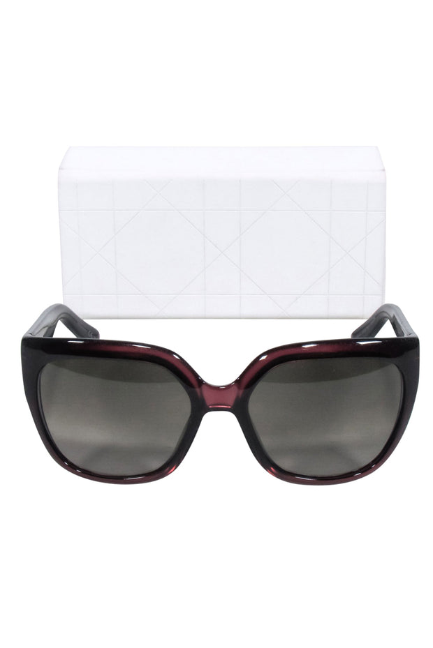 Current Boutique-Christian Dior - Iridescent Maroon Large Sunglasses