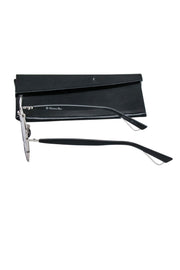 Current Boutique-Christian Dior - Silver Frame Aviator w/ Mirrored Black Lenses
