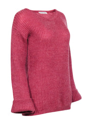 Current Boutique-Christian Dior - Dark Pink Knit Crewneck Sweater Sz 10