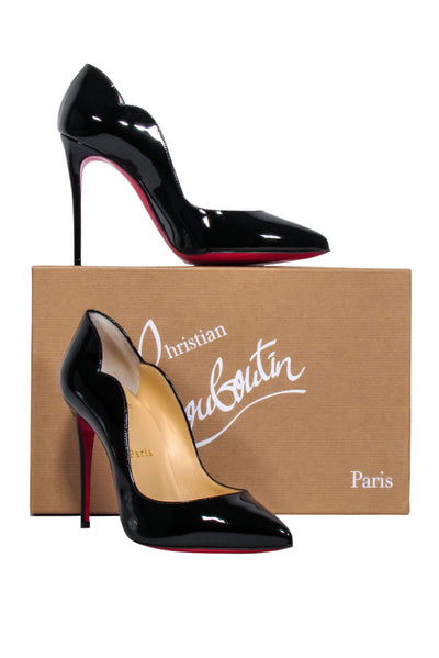 Current Boutique-Christian Louboutin - Black Patent Leather “Hot Chick 100” Pumps Sz 6.5