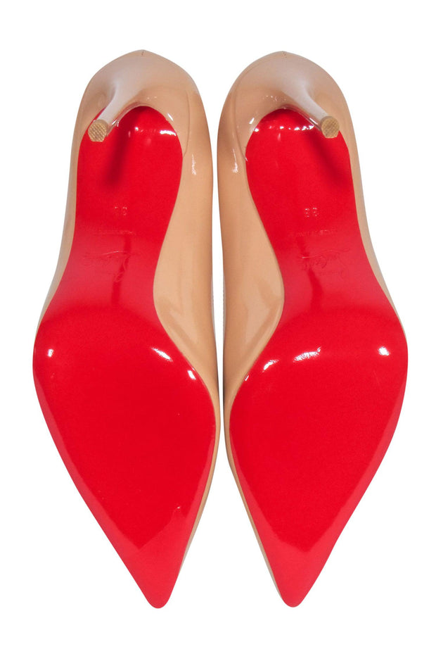 Current Boutique-Christian Louboutin - Nude "Kate 100" Patent Basic Pumps Sz 8
