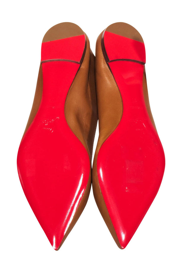 Current Boutique-Christian Louboutin - Tan Leather Pointed Toe Flats Sz 7