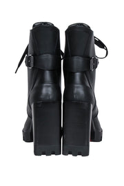 Current Boutique-Christian Louboutin - Black Leather Lace Up "Macademia" Short Boots Sz 7