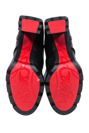 Current Boutique-Christian Louboutin - Black Leather Lace Up "Macademia" Short Boots Sz 7