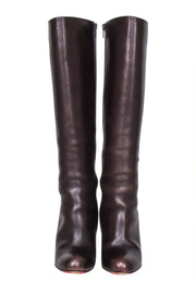 Current Boutique-Christian Louboutin - Chocolate Brown Knee High Heel Tall Boots Sz 7