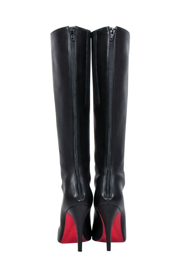 Current Boutique-Christian Louboutin - Black Leather Tall Calf Boot Sz 7