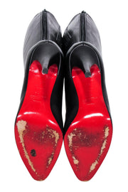 Current Boutique-Christian Louboutin - Black Leather Tall Calf Boot Sz 7