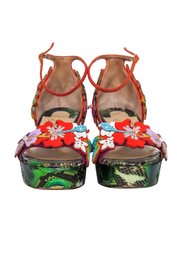 Current Boutique-Christian Louboutin - Multi Color "Ha Why Luna" Platform Wedge Sz 6
