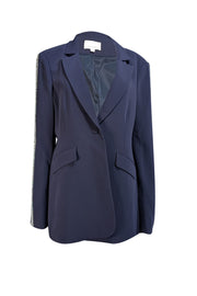Cinq a Sept - Navy Rhinestone Trim Blazer Sz 14 - Current Boutique