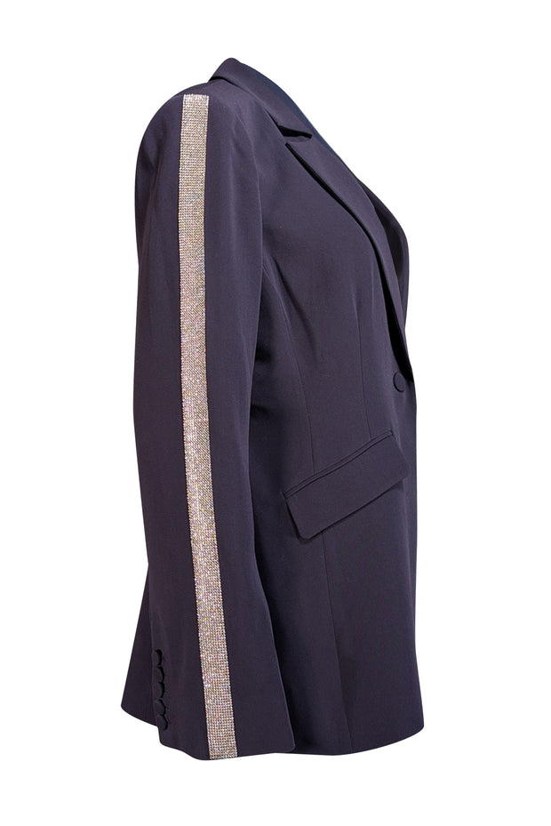 Cinq a Sept - Navy Rhinestone Trim Blazer Sz 14 - Current Boutique