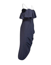 Current Boutique-Cinq a Sept - Navy Ruffle Asymmetrical Dress Sz 14