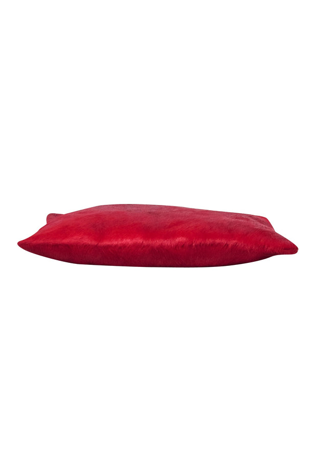 Current Boutique-Clare V. - Red Calf Hair Zipper Clutch