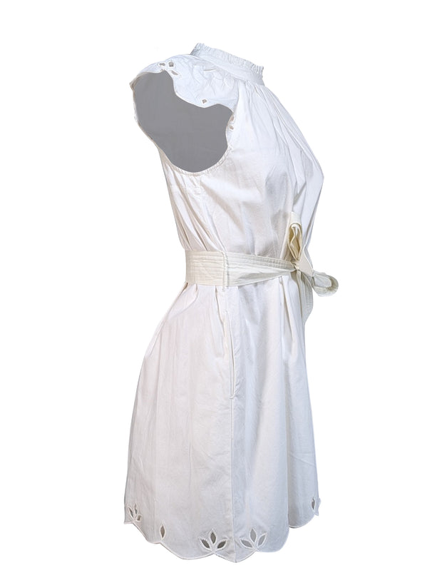 Current Boutique-Cleobella - Ivory Eyelet Detail Waist Sash Dress Sz XS