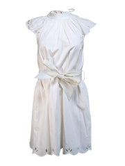 Current Boutique-Cleobella - Ivory Eyelet Detail Waist Sash Dress Sz XS