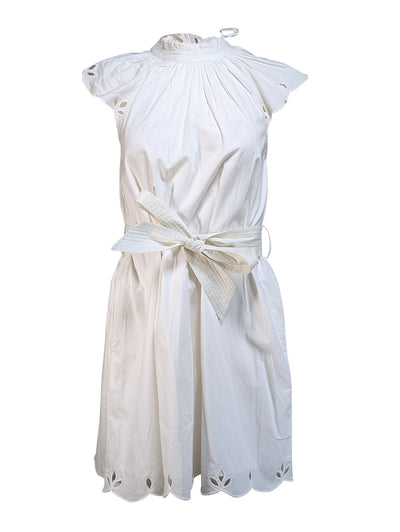 Current Boutique-Cleobella - Ivory Eyelet Detail Waist Sash Dress Sz XS