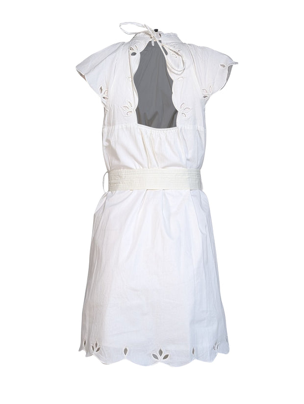 Current Boutique-Cleobella - Ivory Eyelet Detail Waist Sash Dress Sz XS