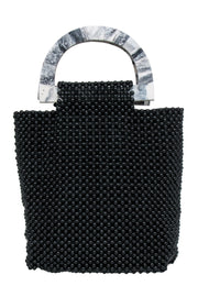 Current Boutique-Cleobella - Black Beaded Handbag w/ Marble Handles