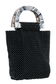 Current Boutique-Cleobella - Black Beaded Handbag w/ Marble Handles