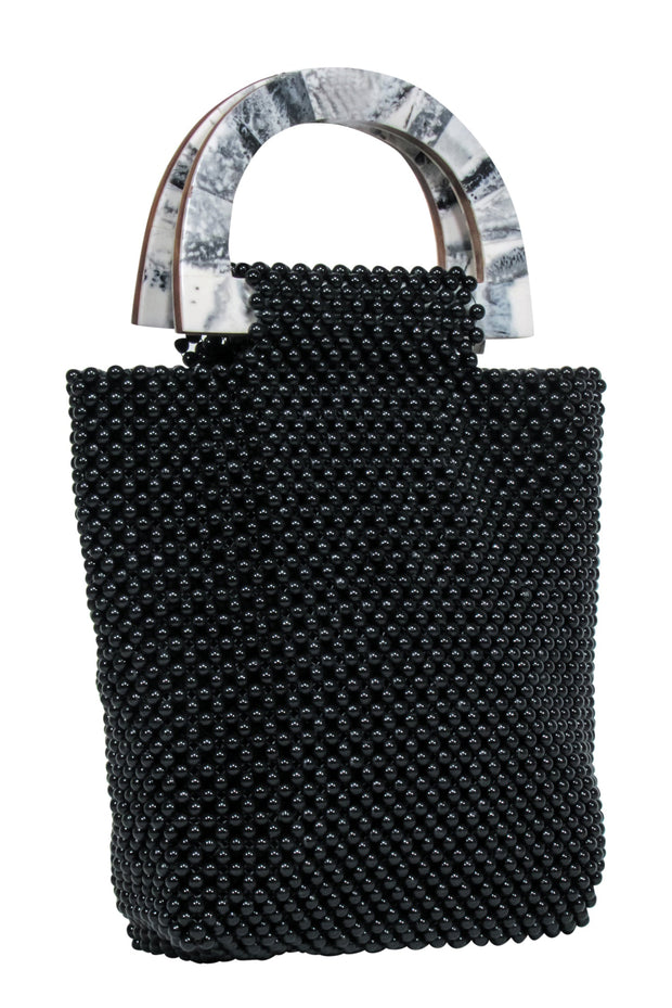 Current Boutique-Cleobella - Black Beaded Handbag w/ Marble Handles