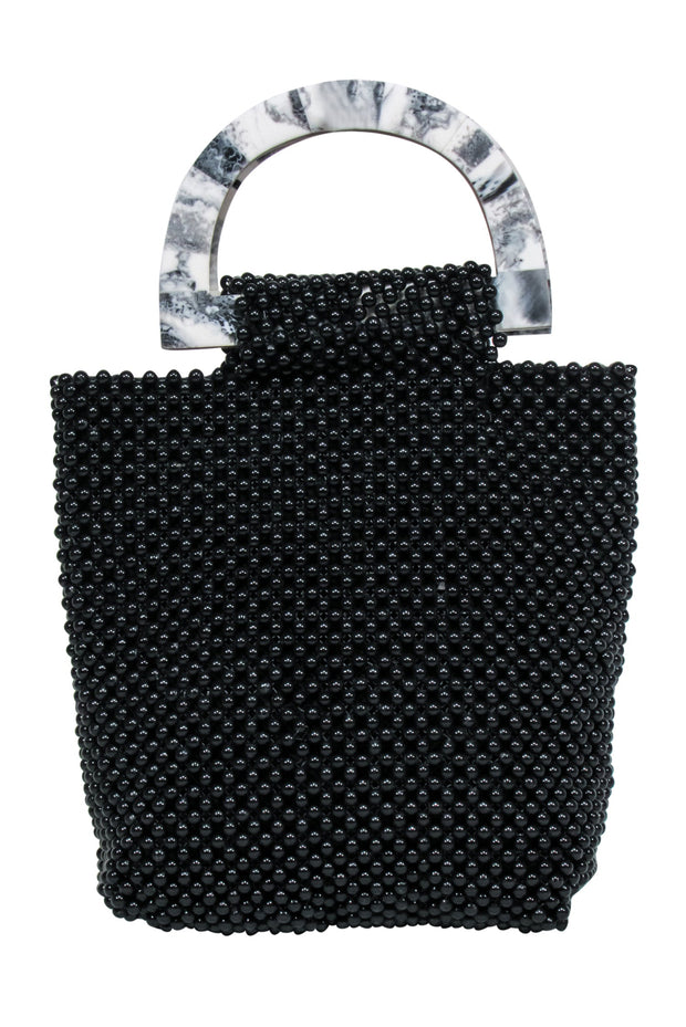 Current Boutique-Cleobella - Black Beaded Handbag w/ Marble Handles