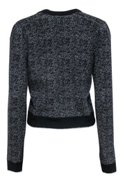 Current Boutique-Club Monaco - Black & Grey Blend Double Breasted Button Cardigan Sz M