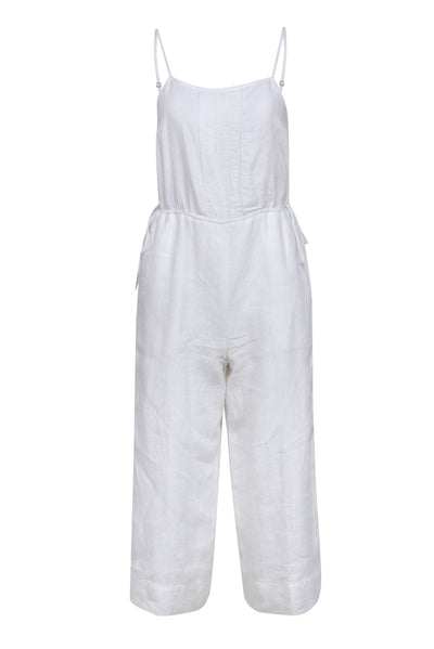 Current Boutique-Club Monaco - Ivory Sleeveless Drawstring Jumpsuit Sz 2