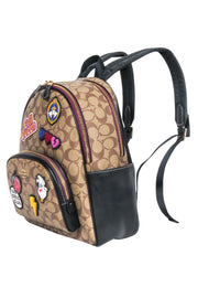 Current Boutique-Coach - Tan Monogram Coated Canvas Backpack w/ Disney's Villain Court Patches