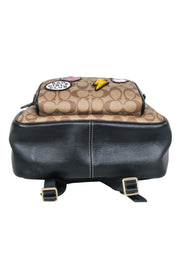 Current Boutique-Coach - Tan Monogram Coated Canvas Backpack w/ Disney's Villain Court Patches