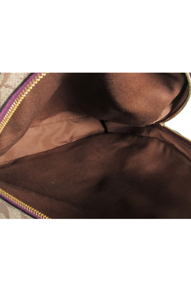 Current Boutique-Coach - Tan Monogram Coated Canvas Backpack w/ Disney's Villain Court Patches