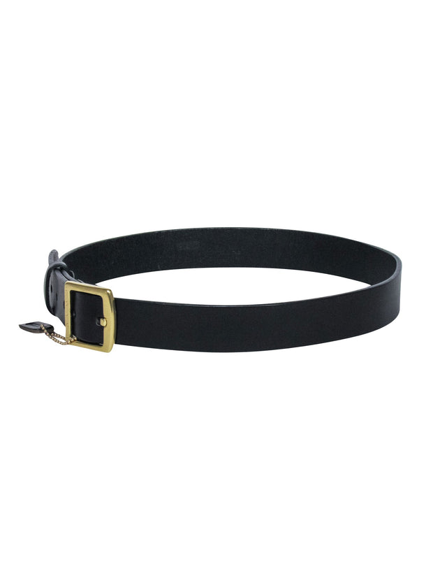 Current Boutique-Coach - Black Leather w/ Gold Buckle Front Sz M