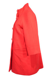 Current Boutique-Coach - Red Wool Blend Double Breasted Button Coat Sz M