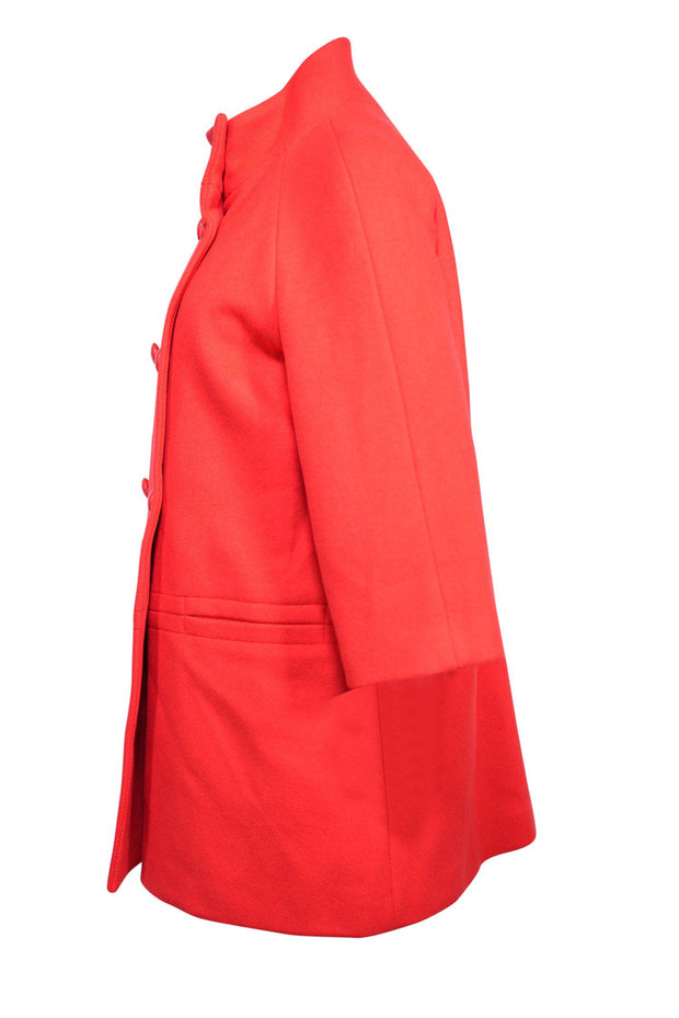 Current Boutique-Coach - Red Wool Blend Double Breasted Button Coat Sz M