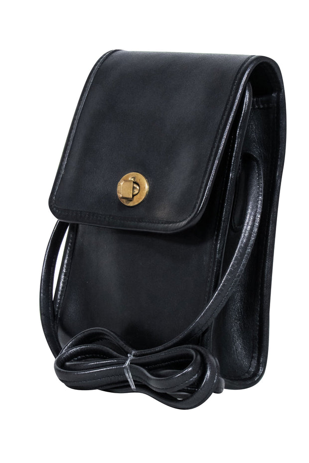 Current Boutique-Coach - Black Leather Vintage Mini Turnlock Crossbody Bag