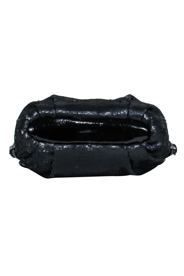 Current Boutique-Coach - Black Sequin Leather Trim Crossbody Bag