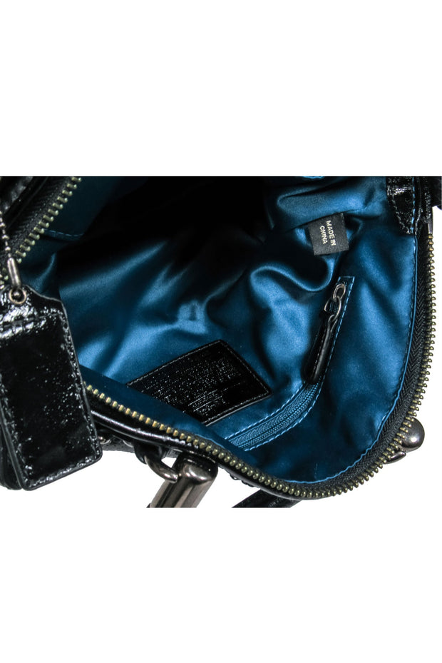 Current Boutique-Coach - Black Sequin Leather Trim Crossbody Bag