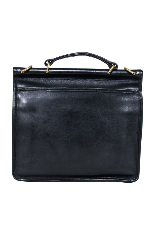 Current Boutique-Coach - Willis Black Leather Vintage Messenger Crossbody Bag