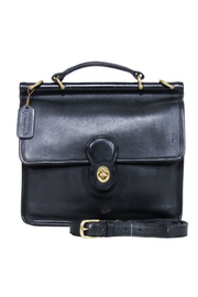 Current Boutique-Coach - Willis Black Leather Vintage Messenger Crossbody Bag