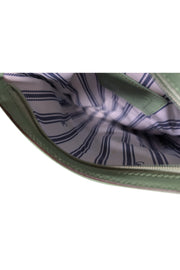 Coach - Aqua Blue & Yellow Print Crossbody w/ Green Leather Trim - Current Boutique