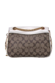 Current Boutique-Coach - Cream & Tan Monogram Lock front Crossbody Bag
