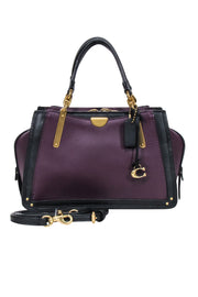 Current Boutique-Coach - Plum Purple & Black Leather Mini "Dreamer" Bag