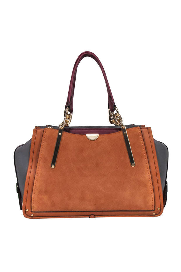 Current Boutique-Coach - Tan "Dreamer 21" Color Block Suede & Leather Satchel
