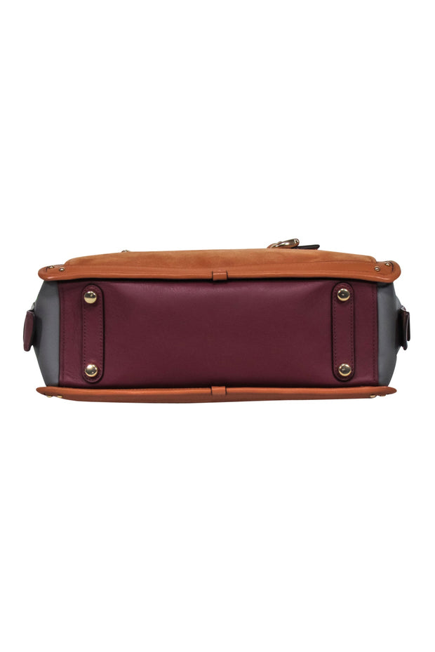Current Boutique-Coach - Tan "Dreamer 21" Color Block Suede & Leather Satchel